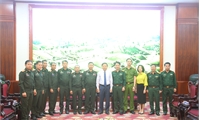 Đoàn công tác Bộ CHQS tỉnh Luông Nậm Thà thăm, làm việc tại tỉnh