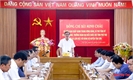 Secretary of the Province Party Committee Bui Minh Chau works with Tan Son district Party Committee