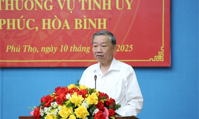 Tổng Bí thư Tô Lâm làm việc với Ban Thường vụ Tỉnh ủy Phú Thọ, Vĩnh Phúc, Hòa Bình