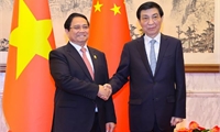 Thủ tướng Phạm Minh Chính hội kiến Chủ tịch Chính hiệp toàn quốc Trung Quốc