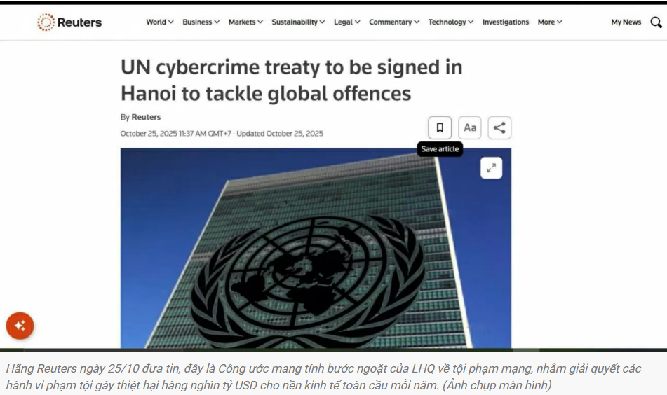 Quốc tế ca ngợi Công ước Hà Nội, khẳng định bước tiến trong hội nhập của Việt Nam