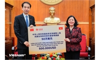 Tiếp nhận 500.000 USD hỗ trợ khắc phục hậu quả mưa lũ từ Chính phủ Trung Quốc