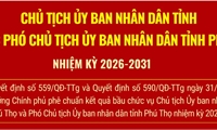 Thủ tướng Chính phủ phê chuẩn kết quả bầu chức vụ Chủ tịch, Phó Chủ tịch UBND tỉnh Phú Thọ nhiệm kỳ 2026-2031