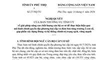 Nghị quyết số 27-NQ/TU, ngày 14/4/2026 của Ban Thường vụ Tỉnh ủy  tỉnh Phú Thọ