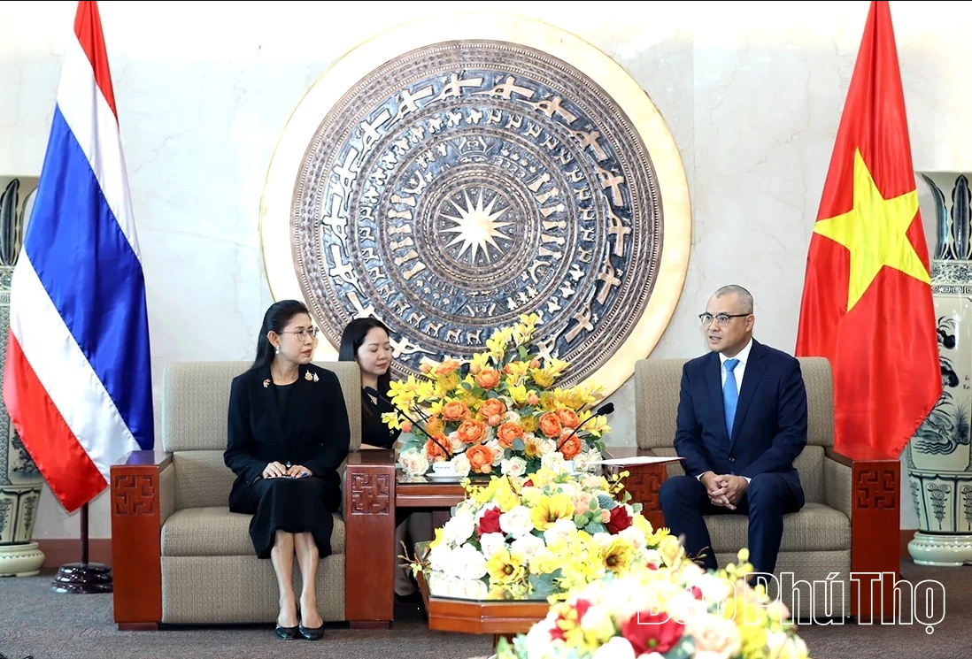 Phu Tho Provincial Party Secretary receives the Ambassador of the Kingdom of Thailand to Vietnam