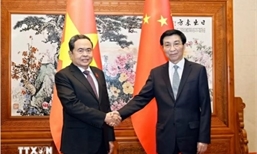 Chủ tịch Quốc hội Trần Thanh Mẫn hội kiến Chủ tịch Chính hiệp Toàn quốc Trung Quốc Vương Hộ Ninh