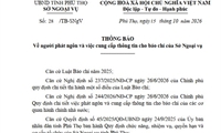 THÔNG BÁO Về người phát ngôn và việc cung cấp thông tin cho báo chí của Sở Ngoại vụ
